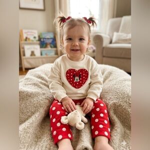 Old Navy Red and White Kids Matching Set